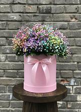 Цветочная композиция из Гипсофила и Розы в шляпной коробке #REPLACE_PRED# Нижнеивкино