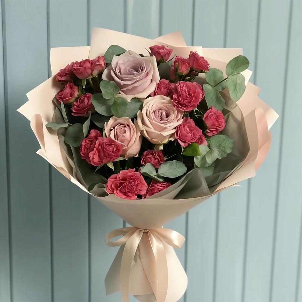 Букет цветов из: Гвоздики и Розы в Нижнеивкино