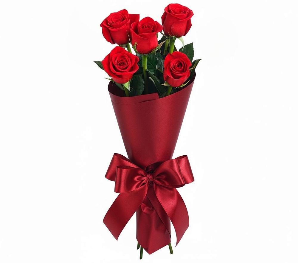 Букет 5 Красных роз Эдлесс Лав в Нижнеивкино