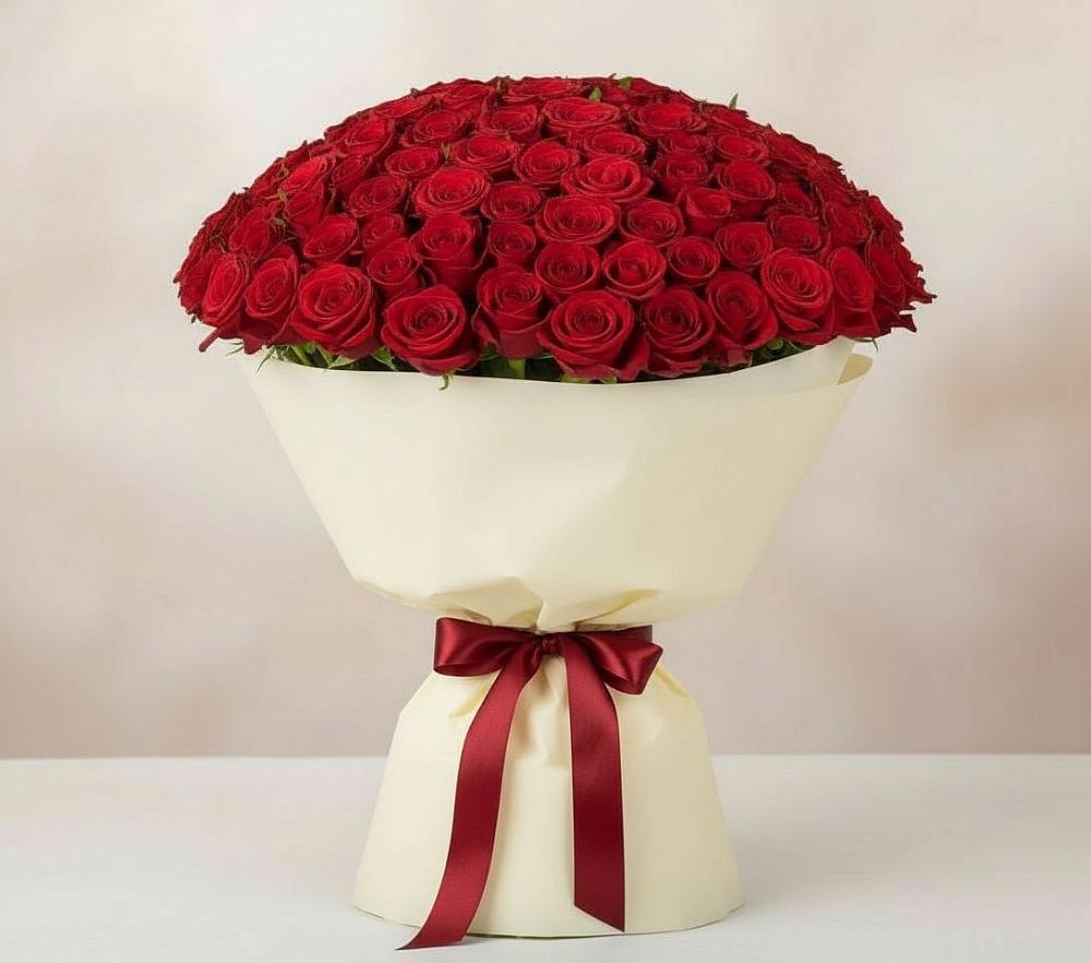 Букет 101 Красная роза Милано в Нижнеивкино