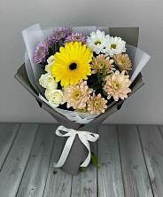 Букет цветов из:  Розы, Герберы и Хризантемы в Нижнеивкино