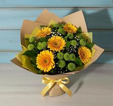 Букет цветов из:  Герберы и Хризантемы в Нижнеивкино