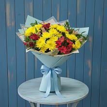 Букет цветов из:  Альстромерии и Хризантемы в Нижнеивкино